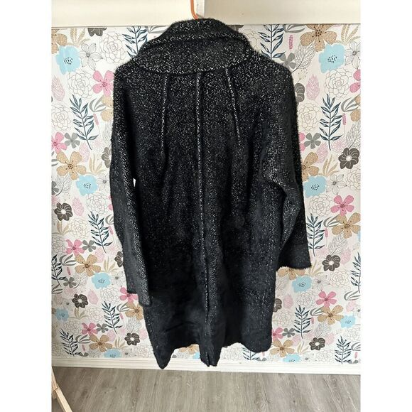 Sage the Label Ultra Fuzzy Sweater Long Jacket Size  S Small Charcoal - Picture 3 of 4